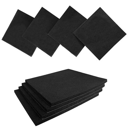 8 Pcs Black Adhesive Foam Padding, Closed Cell Foam Sheet 1/4" Thick 4 Inch X 4 by Salimhib
