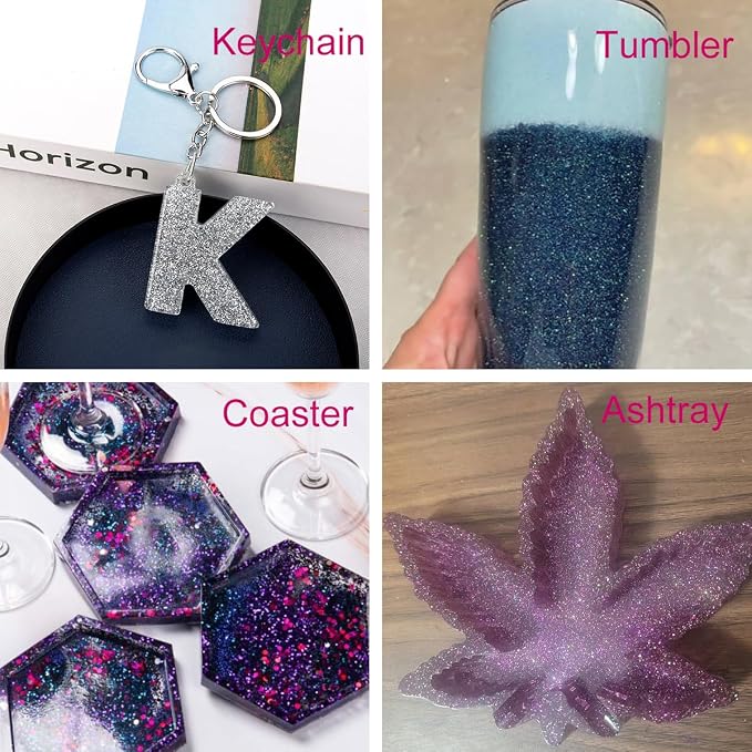 Holographic Fine Glitter for Epoxy Resin DIY Craft, ANGXILIN High Capacity 260g - Image 4