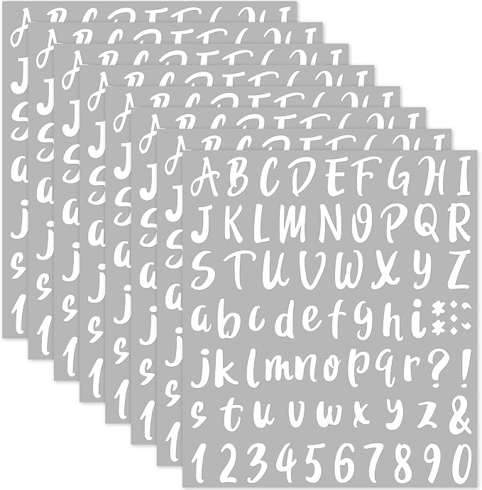 Outus 576 Pieces 8 Sheets Letters Stickers Self Adhesive Vinyl Letter Alphabet by Outus
