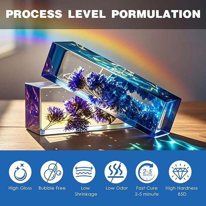 300g UV Resin kit, Crystal Clear Hard, Premixed UV Epoxica Resina Fast Curing - Image 3