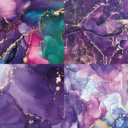 Colored Marble Scrapbook Paper Pad 6x6 – Rose Pink Purple Gold Patterned Paper - Image 2