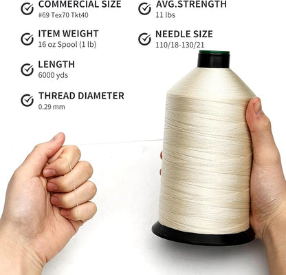 Extra Strong Bonded Nylon Thread #69 Tex70 – 16 OZ, Versatile Stitching Solution - Image 3