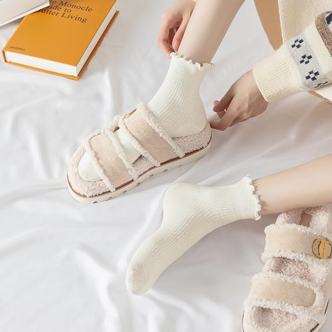Hstyle 6 Pairs of Ruffle Socks Women, Cute Ruffle Ankle Socks - Image 7