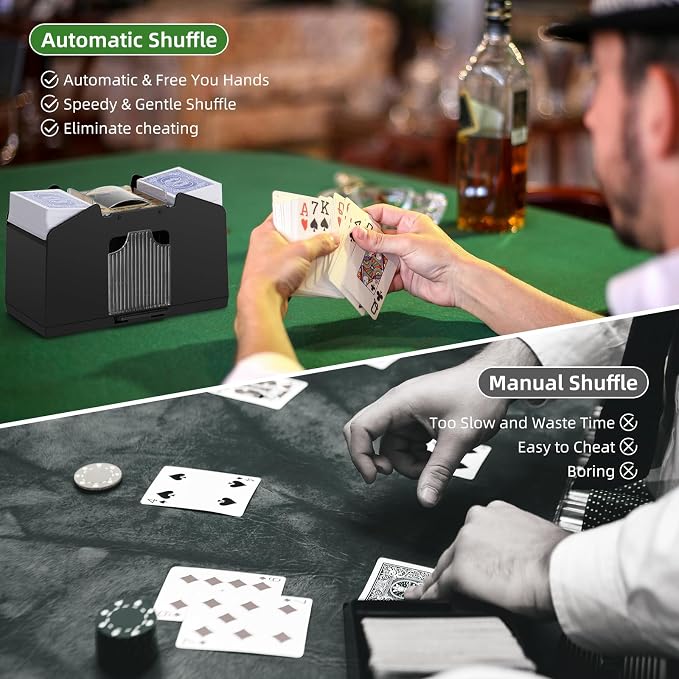 Automatic Card Shuffler 1/2/4/6 Decks, Battery Operated Electric Playing Card - Image 2