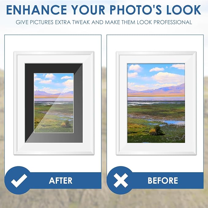 18 Pack Picture Mats, 8x10 for 6x8 Picture Frame Mats, Acid Free Core Bevel Cut - Image 3