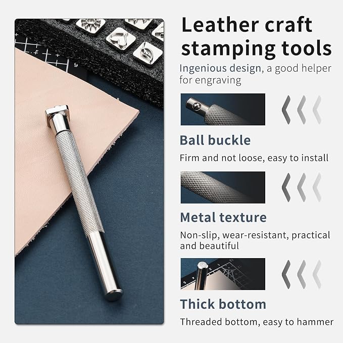 33 PCS Leather Stamping Tool Set, Quality Craft Tool Stamp Set - Image 3