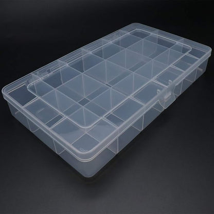 Xiaoyztan Clear Plastic Organizer, 18 Fixed Grids, Jewelry Box Bead Storage - Image 4