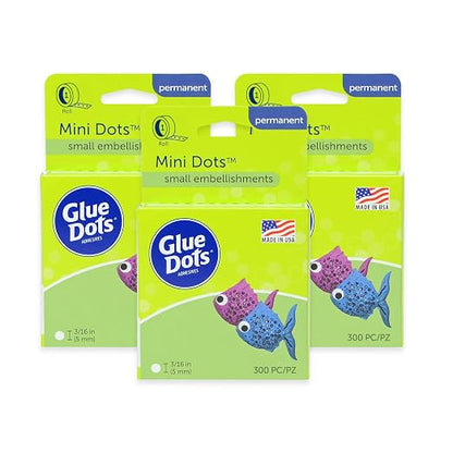 Glue Dots, Mini Dots, Double-Sided, 900 Dots, DIY Craft Glue Tape, Sticky by GlueDots