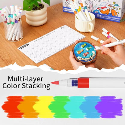 ROSYMENG Acrylic Paint Markers, 154 Colors + 8 Metal Colors - Image 5