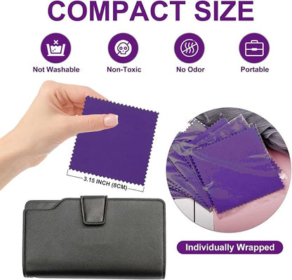 SEVENWELL 50pcs Jewelry Cleaning Cloth Dark Purple Polishing Cloth - Image 2