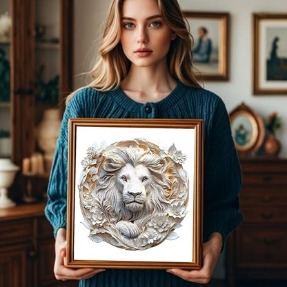 Wooden Puzzles Adults, 3D Paper Lion Wooden Puzzles 295 Pieces, Unique Animal - Image 5