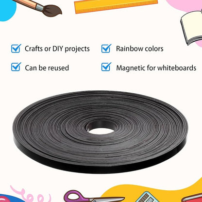 Magnetic Tape Roll Thin Strips, 0.39 Inch x 66 Feet Magnetic Board Dividers - Image 5