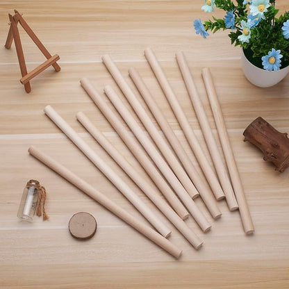 Wood Dowels Wooden Dowel Rods for Crafts, Unfinished Hardwood Sticks for Arts - Image 5