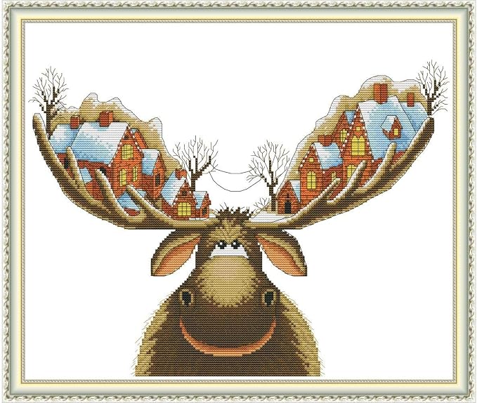 CROSSDECOR Cross Stitch Stamped Kits 11CT 21X18 inch Holiday Gift Pre-Printed by CROSSDECOR