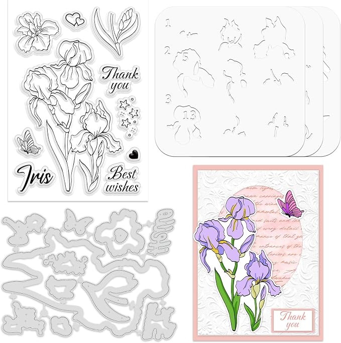 ORIGACH Iris Layering Stencil Stamp and Die Set by ORIGACH