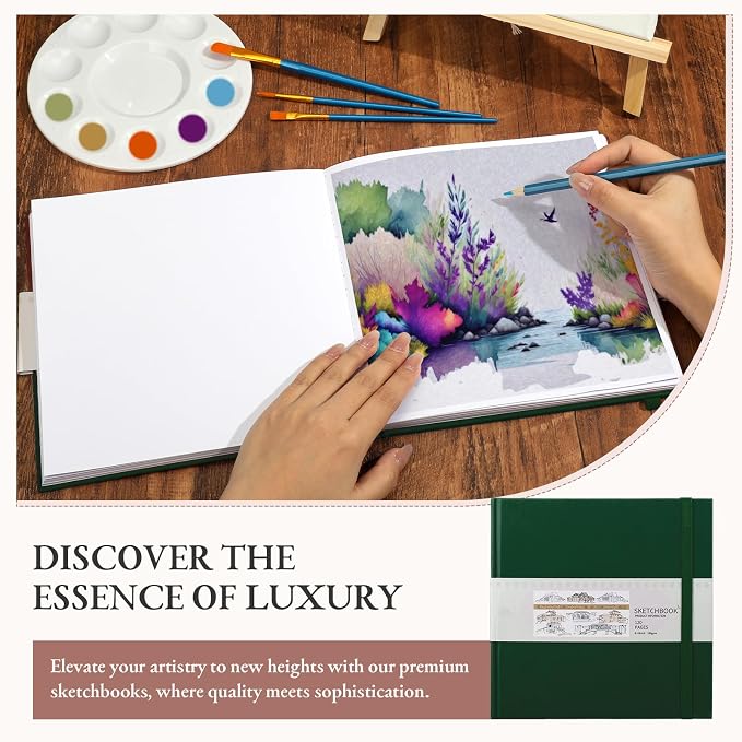 Moinchore Back to School Gifts Square Sketchbook 8 x 8 Inch Hardcover Art - Image 6