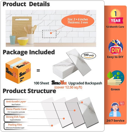 100 Pieces Peel and Stick Backsplash - Image 3