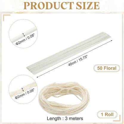 uxcell 50Pcs 2 Gauge Floral Wire, 15.75" Length Flower Stem Wires - Image 2