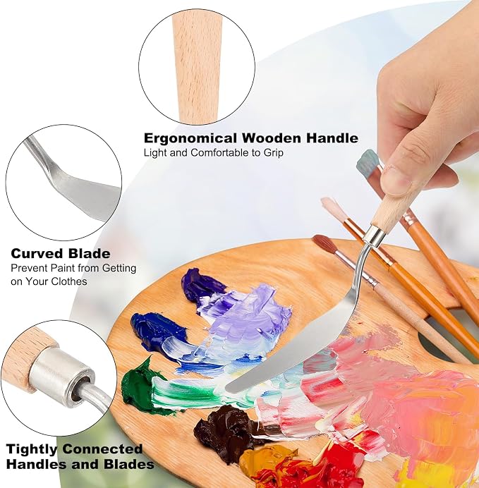 PATIKIL Art Spatula, No.6 15mm Stainless Steel Flexible Palette Knife Painting - Image 3