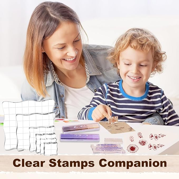 UCEC 4 Sheets Clear Stamps Set for Card Making, Vintage Plants Flowers Rubber - Image 7