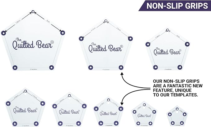 The Quilted Bear Circle Quilting Templates – 8 Clear Non-Slip Acrylic Quilt - Image 6