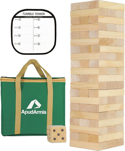 ApudArmis Giant Tumble Tower Stack to Over 5.2Ft, Classic Block Giant Outdoor by ApudArmis