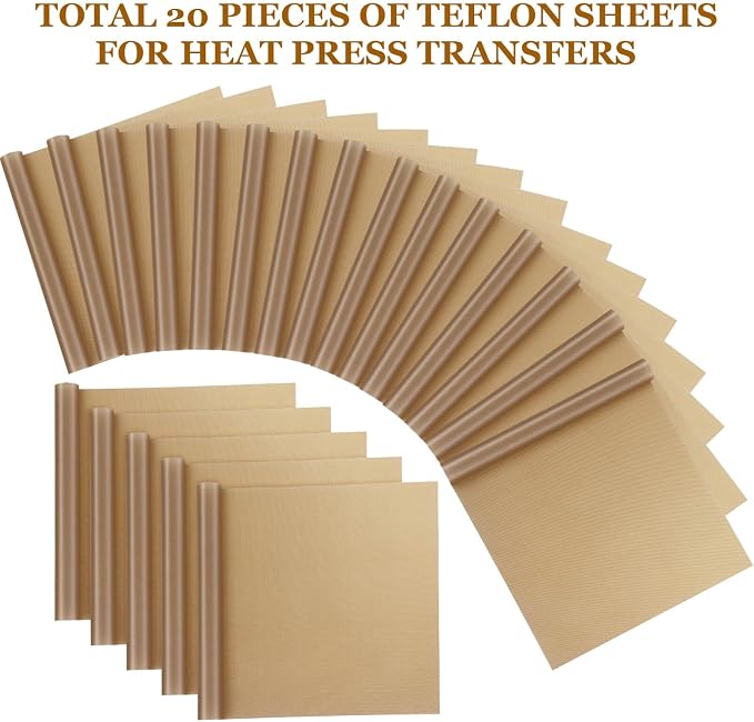 Selizo 20 Pack Teflon Sheet for Heat Press, Heat Transfer Press Cover Paper - Image 2