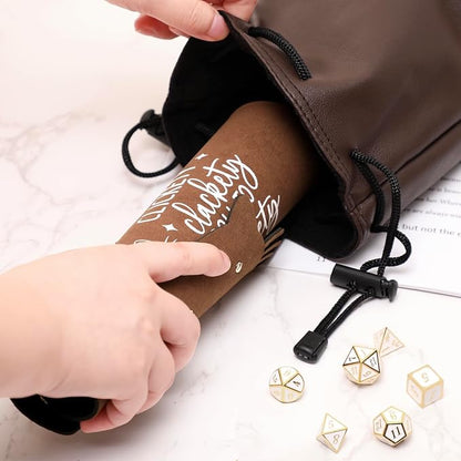 Cat Dice Rolling Tray Novelty Folding Leather Dice Holder Portable Dice Storage - Image 4