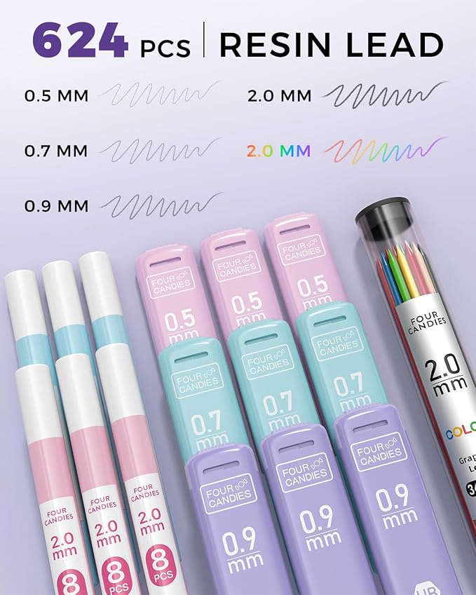 Four Candies 36PCS Aesthetic School Supplies, Mechanical Pencil Set 0.5mm - Image 3