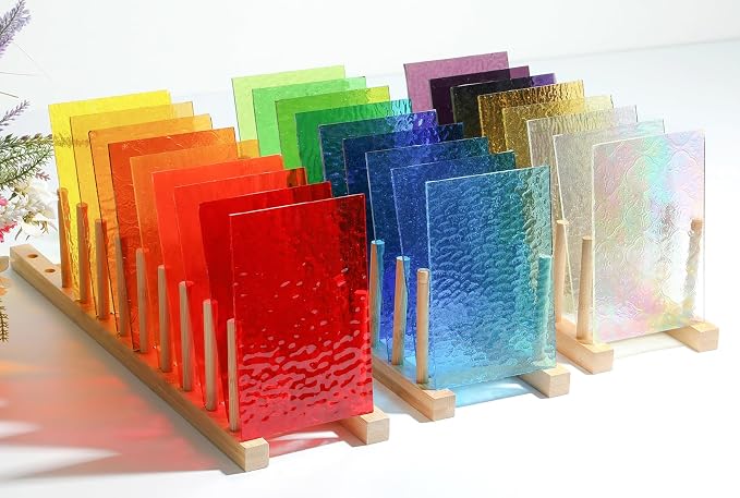 Lanyani 26 Sheets Transparent Stained Glass Sheets Packs - Image 6