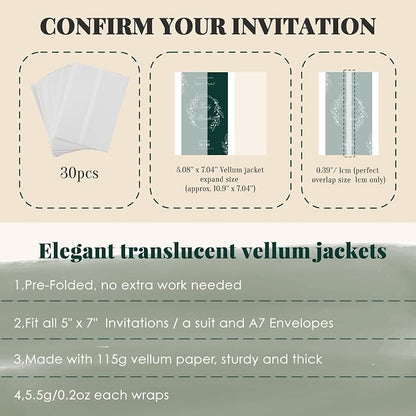 UNIQOOO 30 Pack Pre-Folded Vellum Jackets - Image 4