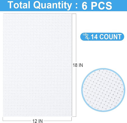 6 PCS Cross Stitch Aida Fabric 14 Count, 18 by 12 Inch, Classic Reserve Cross - Image 2