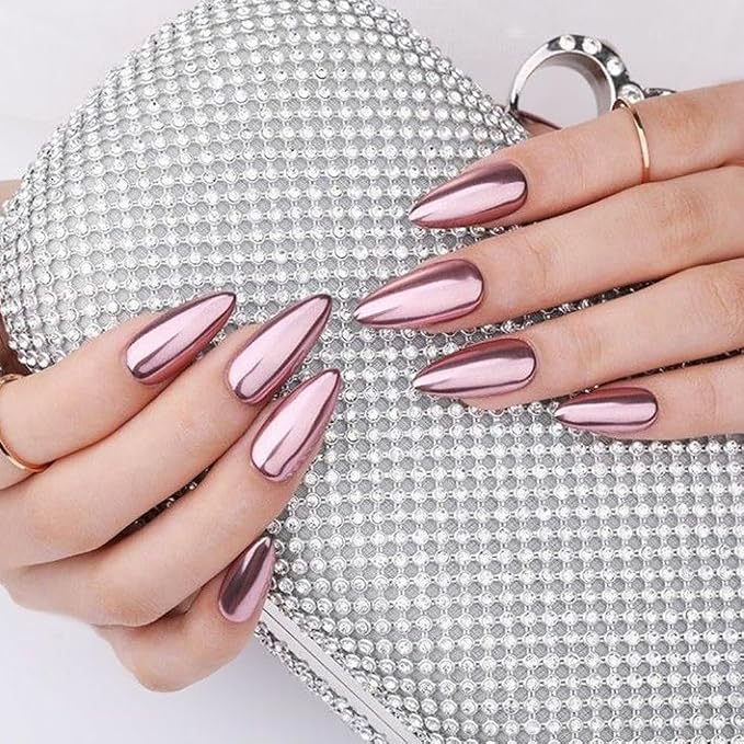 6 Colors Solid Chrome Nail Glitter Powder Set Metallic Mirror Chrome Powder - Image 2