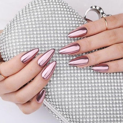 6 Colors Solid Chrome Nail Glitter Powder Set Metallic Mirror Chrome Powder - Image 2