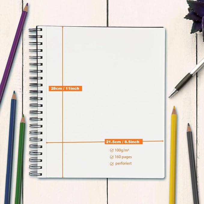 Sketch Book 9" x 11"，2 Pack 80-Sheets，Double-Sided Hardbound Sketchbook - Image 4