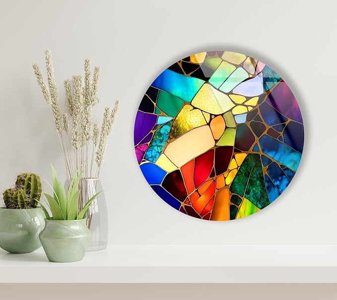 My Photostation.com 20'' Diameter Multicolor Round Stained Glass Wall Art - Image 4