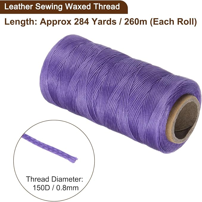 uxcell 150D 0.8mm Flat Waxed Thread 284 Yards Polyester Leather Sewing Waxed - Image 3