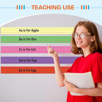 Faccito 12 Pieces Large Magnetic Sentence Strips 3 x 36 inch Dry Erase Sentence - Image 5