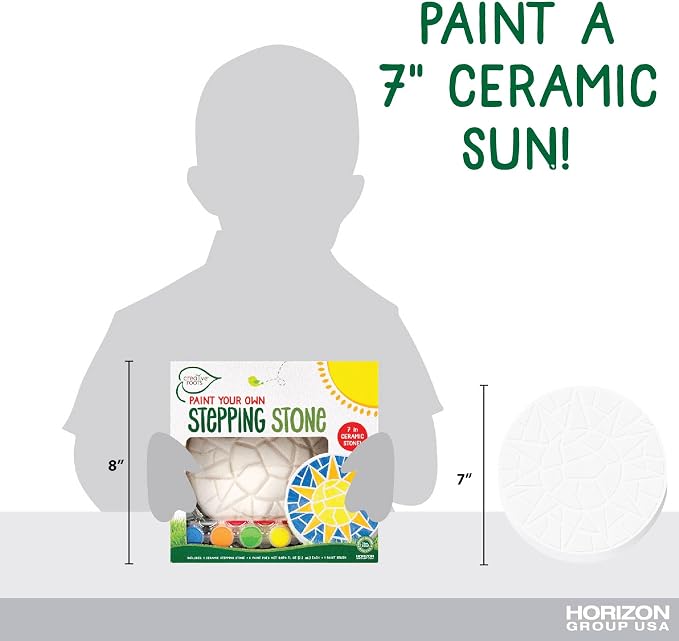 Creative Roots Mosaic Sun Stepping Stone Kit, Includes 7-Inch Ceramic Stepping - Image 6