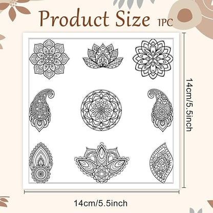 CHGCRAFT Mandala Polymer Clay Texture Sheets Single Mandala Floral Paisley - Image 2