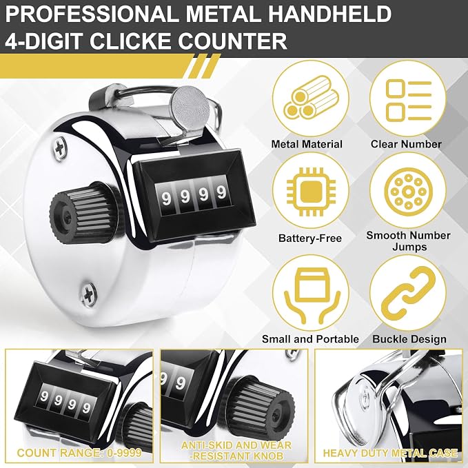 2PCS Premium One Hand Counter Clicker, Manual Mechanical People Counter Clicker - Image 3