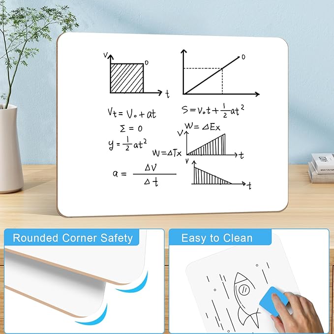 Dry Erase LapBoards, PANDRI 6 Pack Double Sided 12.5 x 9 Inch Whiteboards - Image 3