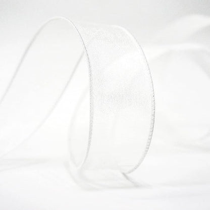 CT CRAFT LLC Sheer Organza Wired Ribbon 1.5" x 50Yards White - Image 3