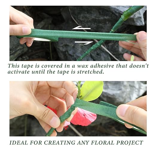 BOMEI PACK Dark Green Floral Tape 12 Rolls 1/2 inch x 30yds - Image 7