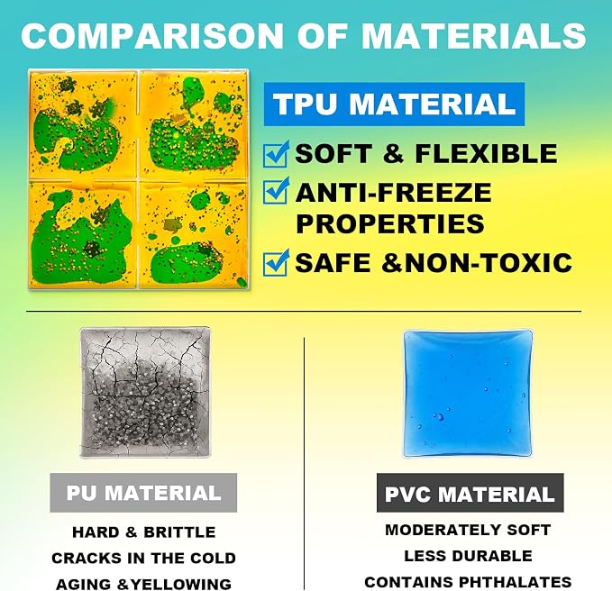 Squishy Liquid Sensory Tiles for Kids Ages 3+ – 12" Soft Tactile Visual Pads - Image 3
