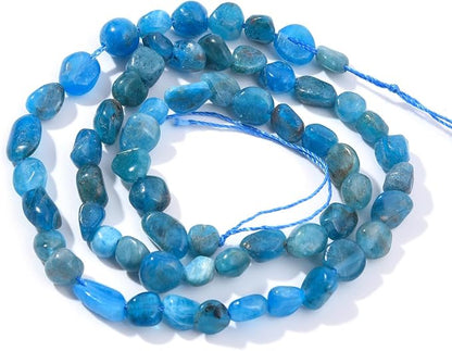 Blue Apatite Pebble Nugget Oval Free Tumbled Stone 6-8mm Natural Gemstone Loose by PLTbeads