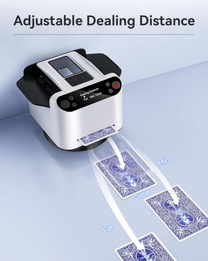 Automatic Card Shuffler and Dealer 2-in-1, 2 Deck 360° Rotating Dealing Machine - Image 8