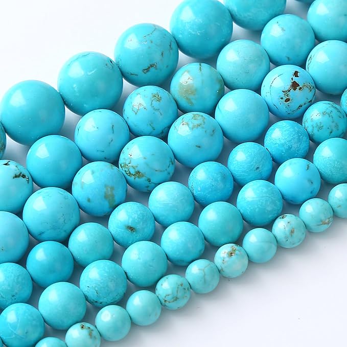 10MM Natural Turquoise Gemstone Beads Blue Stone Round Loose Beads - Image 2