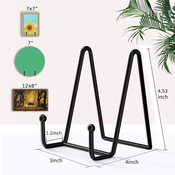 Decolore 5 Pack 4.5 Inch Display Stands Black Iron Easel - Image 2