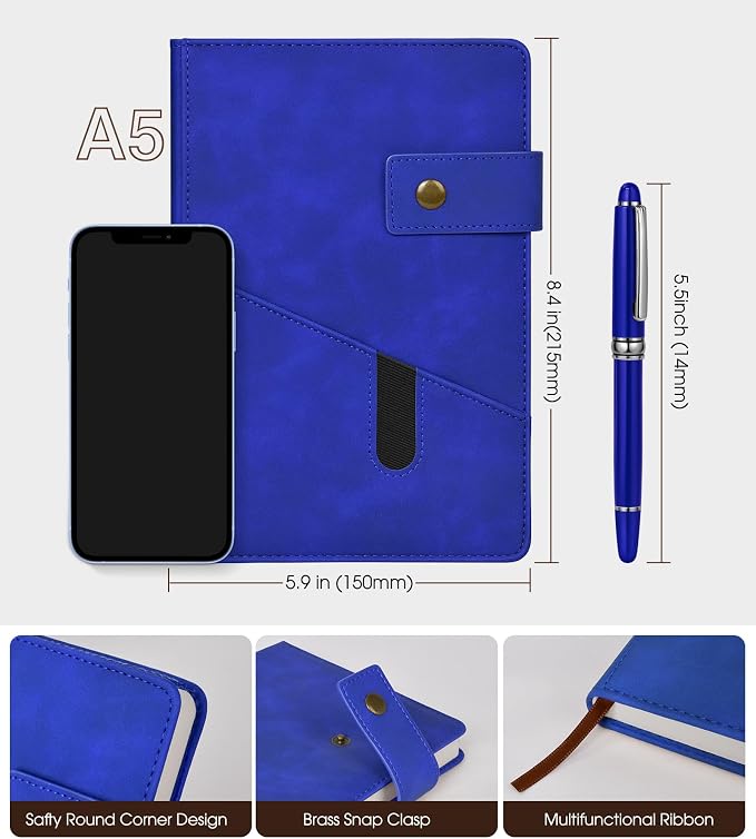 A5 Lined Leather Journal Notebook - Image 2